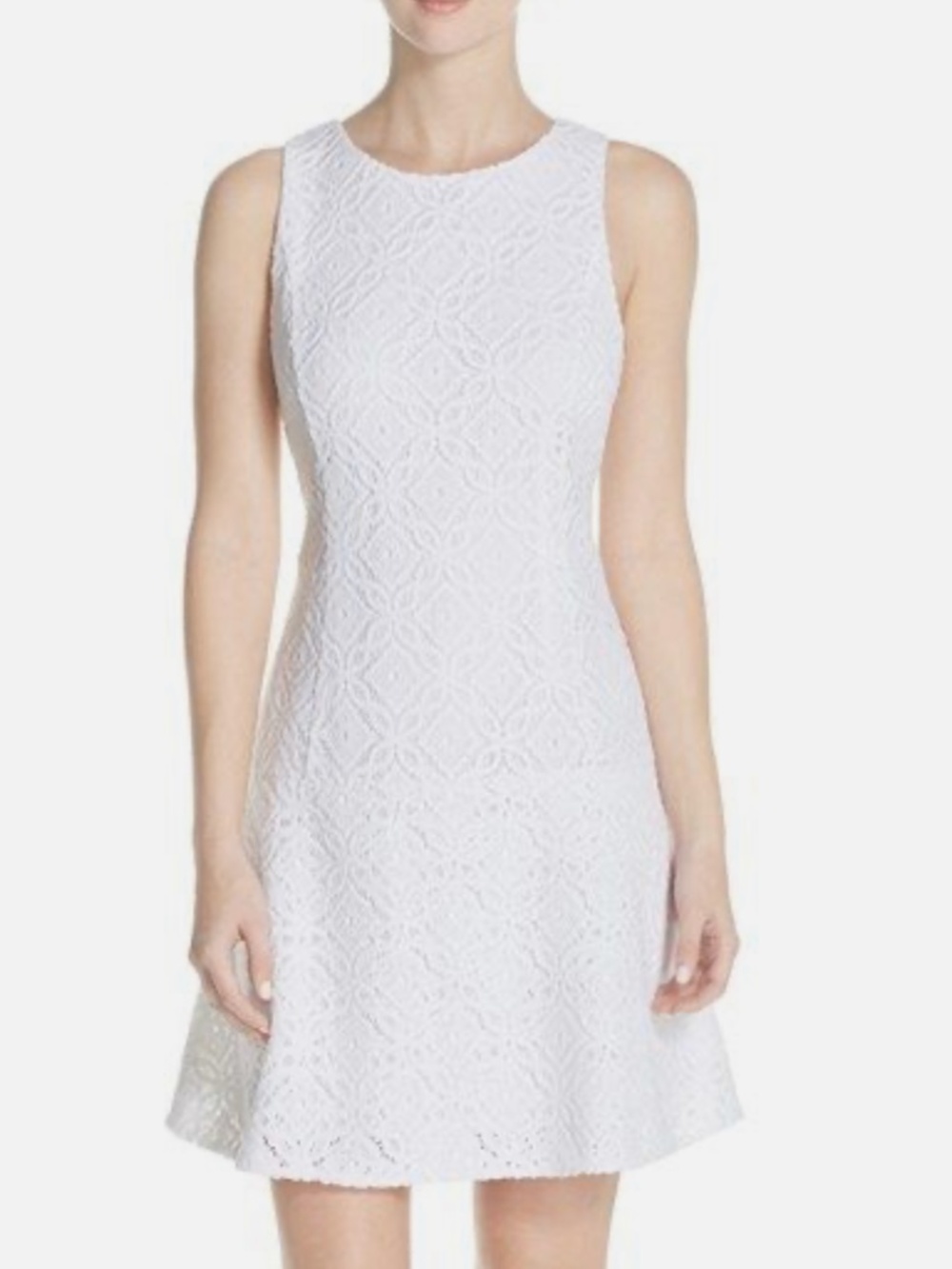 Lilly Pulitzer Kent White Resort Trellis Lace Fit and Flare Dress Size Medium